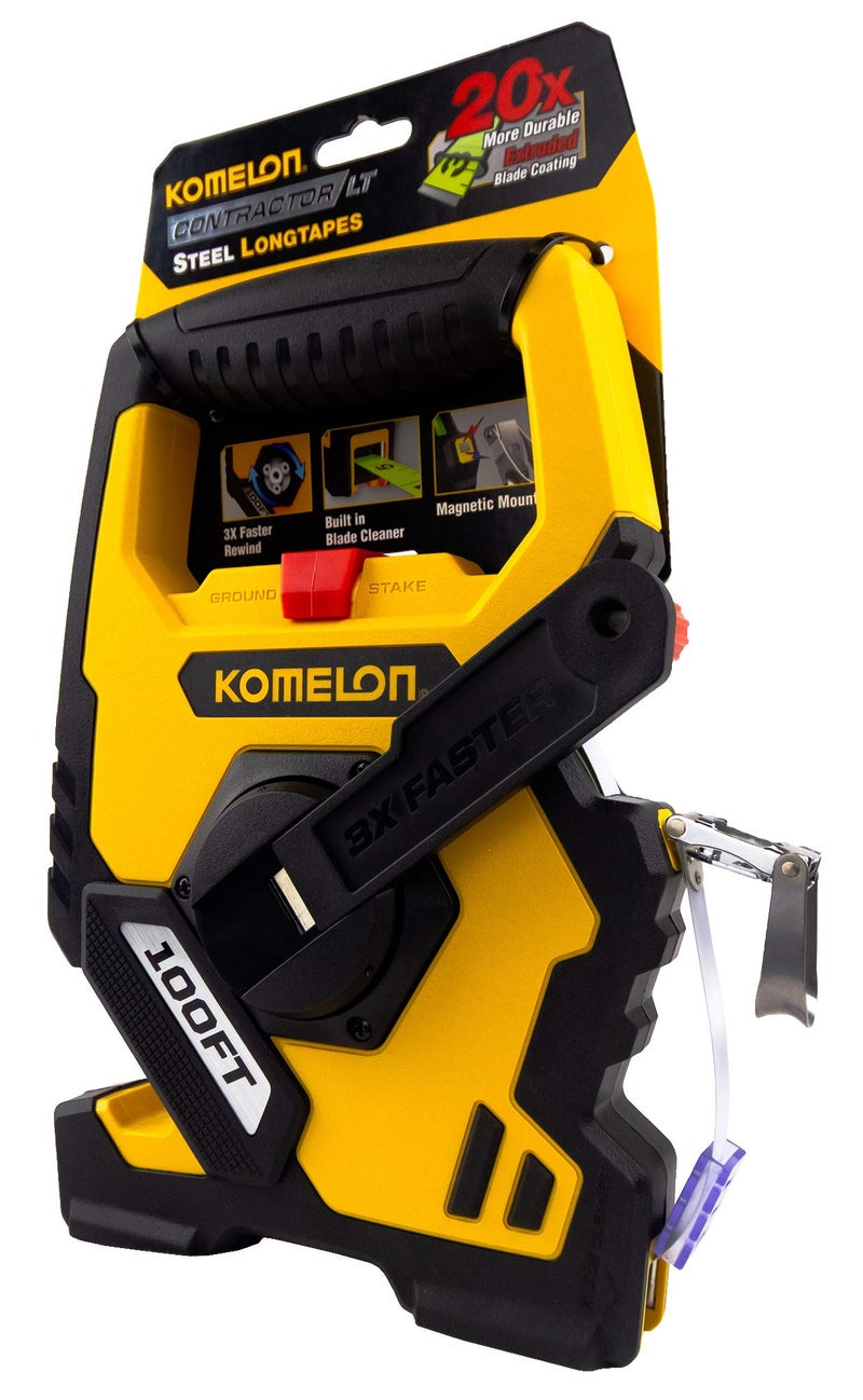Komelon N9100 Open Reel Steel Tape Measure, 100-Feet, Yellow - Image 3